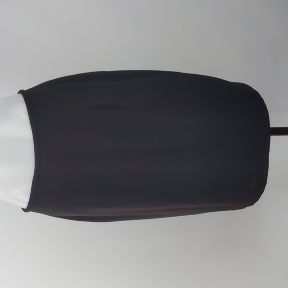 David Jones Women's Skirt Size 14 Black Pencil Lined Zip-up Back Slit Button - Picture 2 of 13